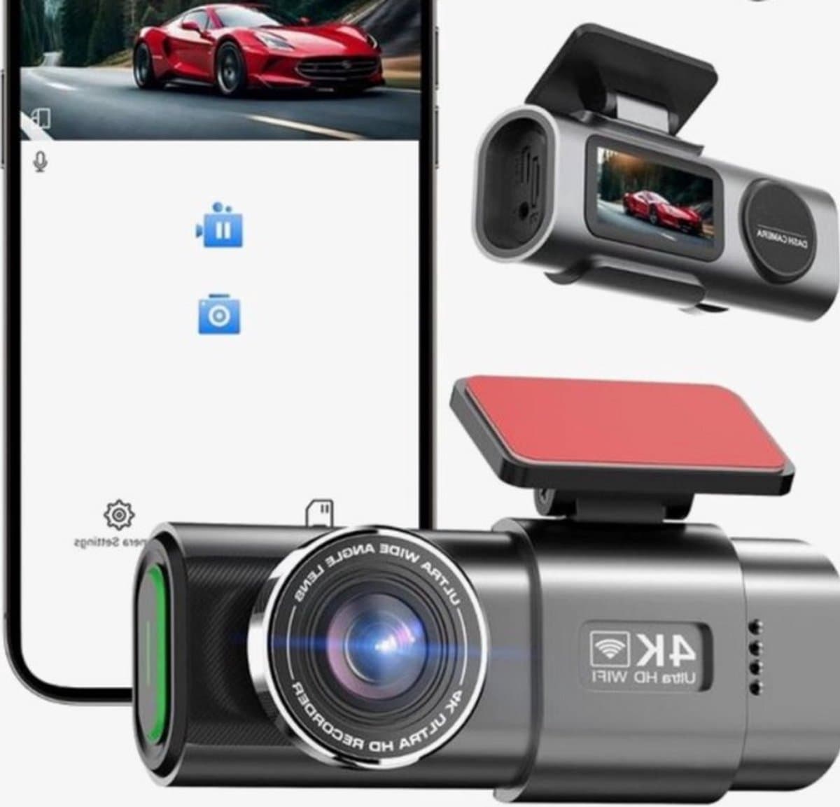 Selevie Dual Dashcam - Dashcam Voor Auto 4K + 1080p - Voor en Achter Camera – Auto Camera Met Parkeermodus - G-Sensor - App Bediening - Nachtzicht — afbeelding 1