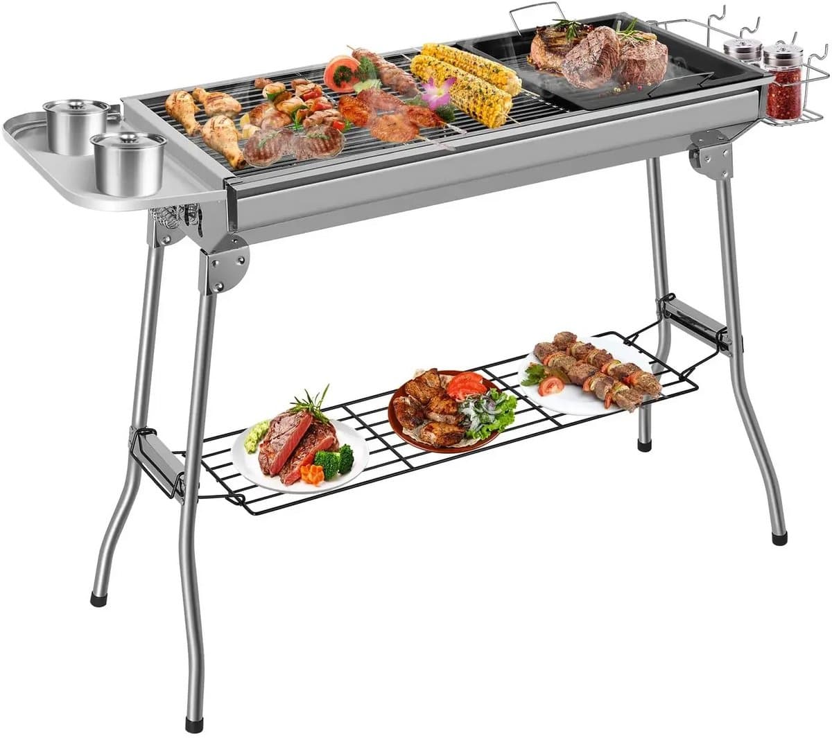Betaalbare Goederen® houtskool BBQ - RVS - buitenkeuken - - Barbecue - barbeque - barbecues - familie - eten gezelligheid — afbeelding 1