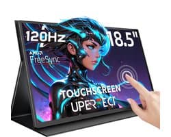 UPERFECT Portable Monitor T07 18,5" Touchscreen Gaming Draagbaar Monitor | 120Hz FHD IPS draagbaar scherm | 100% sRGB | 10-Punts Aanraking | Metaal/ABS Design | VESA-bevestiging