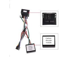 Iso kabelset met canbus decoder voor Carplay en autoradio | Geschikt voor o.a. Citroen C1 C2 C3 en Peugeot 107 206, 207, 308, 208, 2008, 307 | Quadlock kabel stekker connector aansluiting adapter verloopstekker | 2006 - 2009 2010 2011 2012 2013 2014