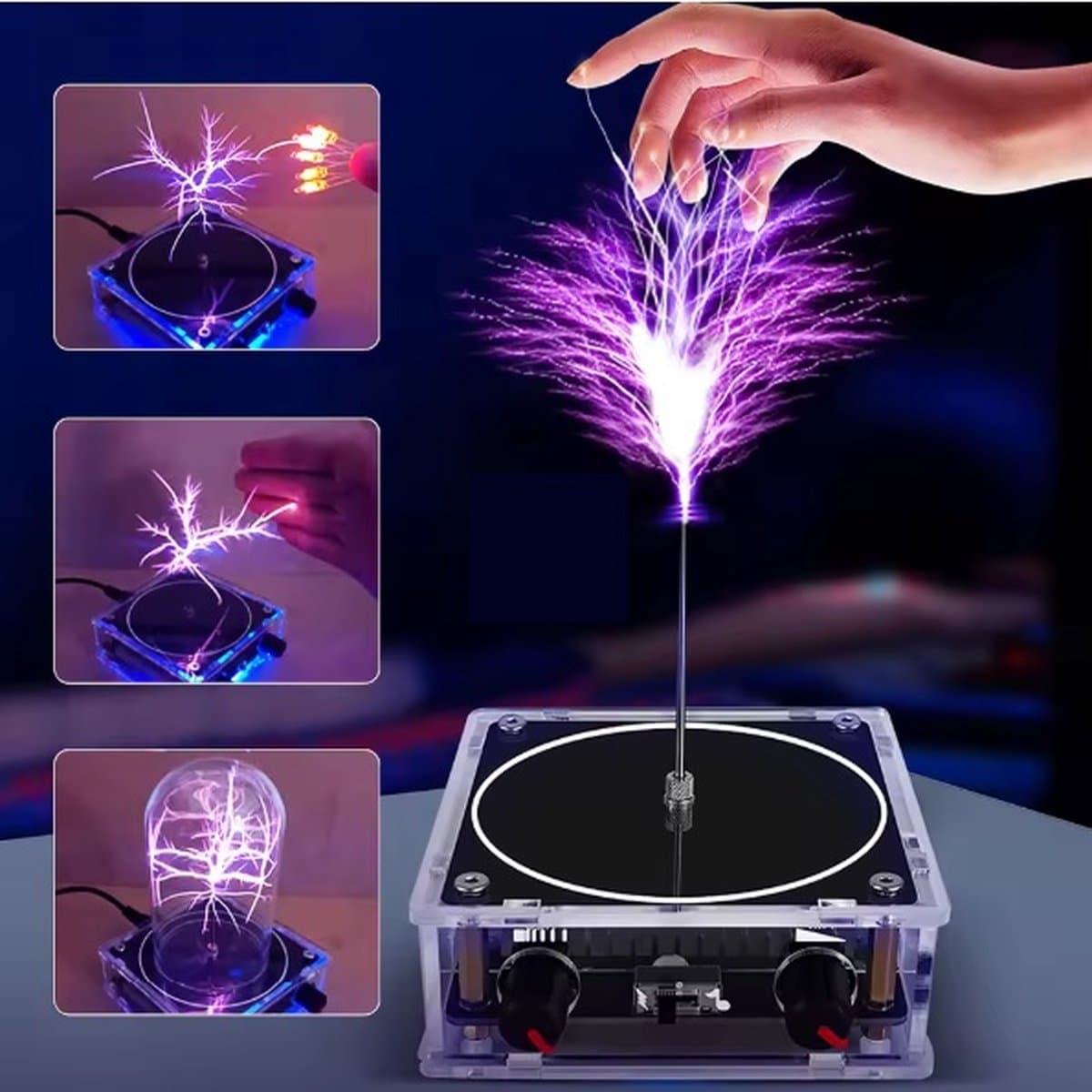 Tesla Coil multifunctioneel | Tesla Music Tesla Coil -luidspreker | bluetooth speaker Tesla Coil | draadloze transmissieverlichting, experimentele producten voor wetenschap en onderwijs | Musical Tesla Coil Arc Plasma Speaker, Bluetooth — afbeelding 1