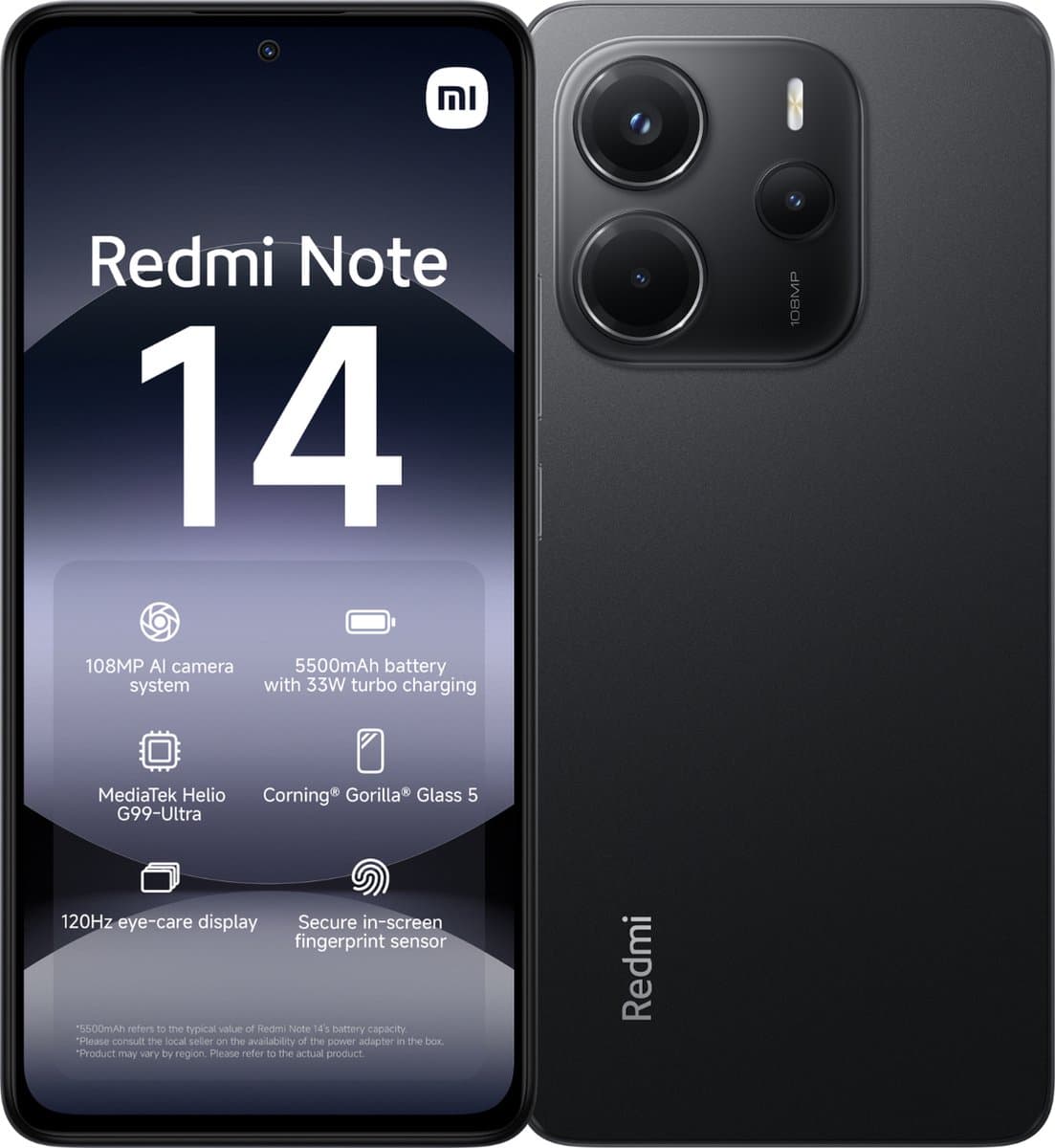 Smartphone-Redmi Note 14-6GB+128GB-Zwart — afbeelding 1