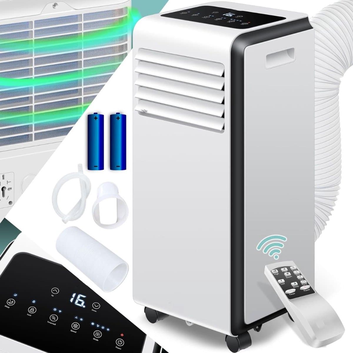 ApexArte® Mobiele Airco - Airconditioning - Ventilatoren - Airco Zonder Afvoerslang - Wit en Zwart — afbeelding 1
