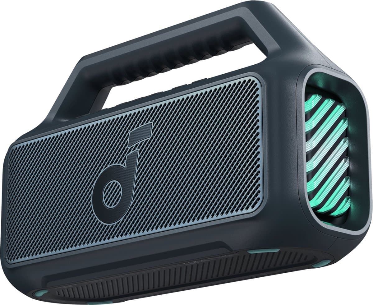 soundcore Boom 2 Outdoor Speaker, 80W, Subwoofer, BassUp 2.0, 24H Playtime, IPX7 Waterproof, Floatable, RGB Lights, USB-C, Custom EQ, Bluetooth 5.3, Portable For Outdoors, Camping, Beach, and Backyard-Blauw — afbeelding 1