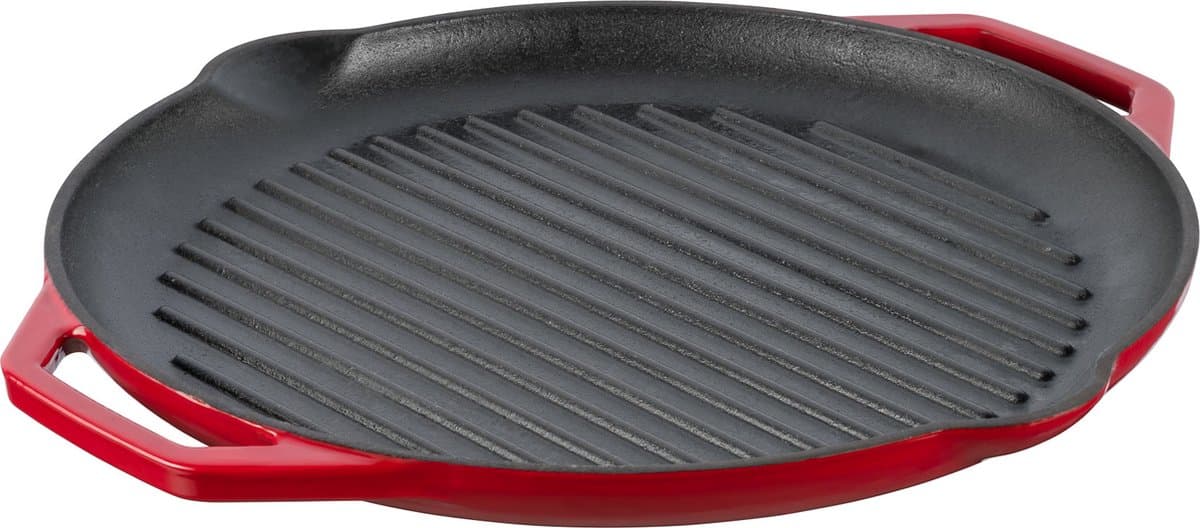 Grand Feu - Geëmailleerde gietijzeren grillpan - rood — afbeelding 1