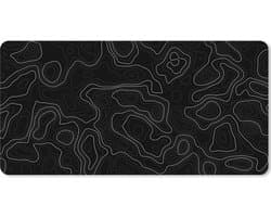 Muismat 90x45 cm - Bureaumat kantoor zwart - Computer en desktop accessoires - Muis en bureau mat onderlegger - Zwarte bureaulegger xl - Mousepad xxl - Kantoorartikelen decoratie - Muismatten office desk anti slip - Kantoormeubelen