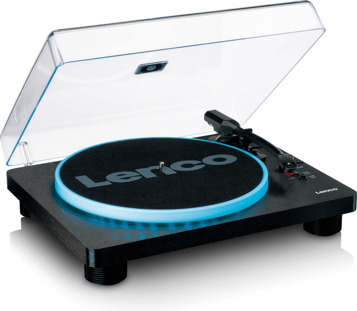 Lenco Platenspeler - Ingebouwde Speakers - Auto-stop - USB encoding - LED-verlichting- LS-50LEDBK - Zwart — afbeelding 1