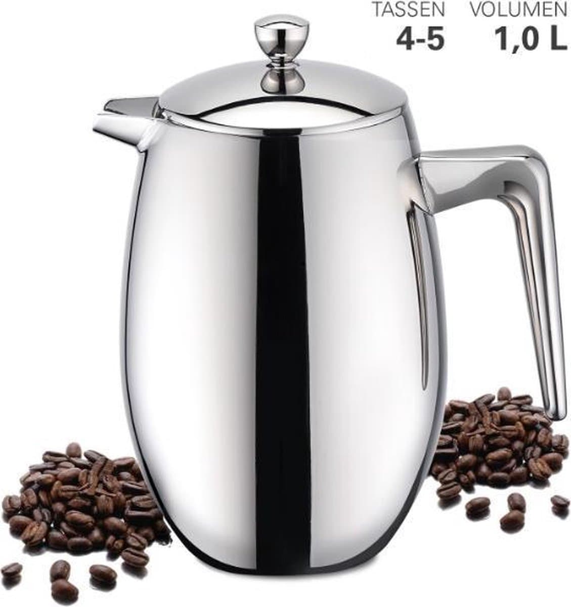Cafetière, 1 liter, Dubbelwandig – Weis — afbeelding 1