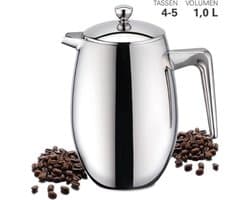 Cafetière, 1 liter, Dubbelwandig – Weis