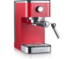 Graef Salita Espresso piston machine ES403 Rood compact 14 cm breed 1400 Watt voor losse koffie en koffiepads