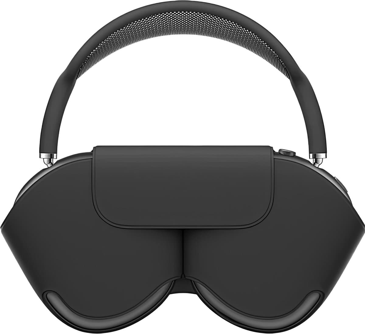 Ainy - Zwart Case Accessoires - Koptelefoon hoes geschikt voor Apple Airpods Max | Zacht Polyester Siliconen Syntetisch Leer materiaal | Magneet sluitingen — afbeelding 1