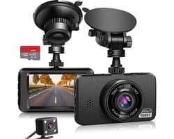 Dual Dashcam - Dashcam Voor Auto 1080p Full HD - Voor en Achter Camera incl. 32GB SD-kaart – Auto Camera - Met Loopopname en G-sensor – LCD Scherm