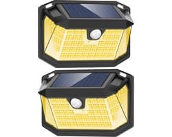 Zonne-energie Buitenlampen met Bewegingssensor - 188 LEDs, 3 Modi, IP65 Waterdicht, Voor Tuin en Muur