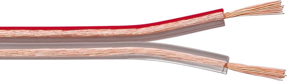 Luidspreker kabel (CCA) - 2x 1,50mm² / transparant - 20 meter — afbeelding 1