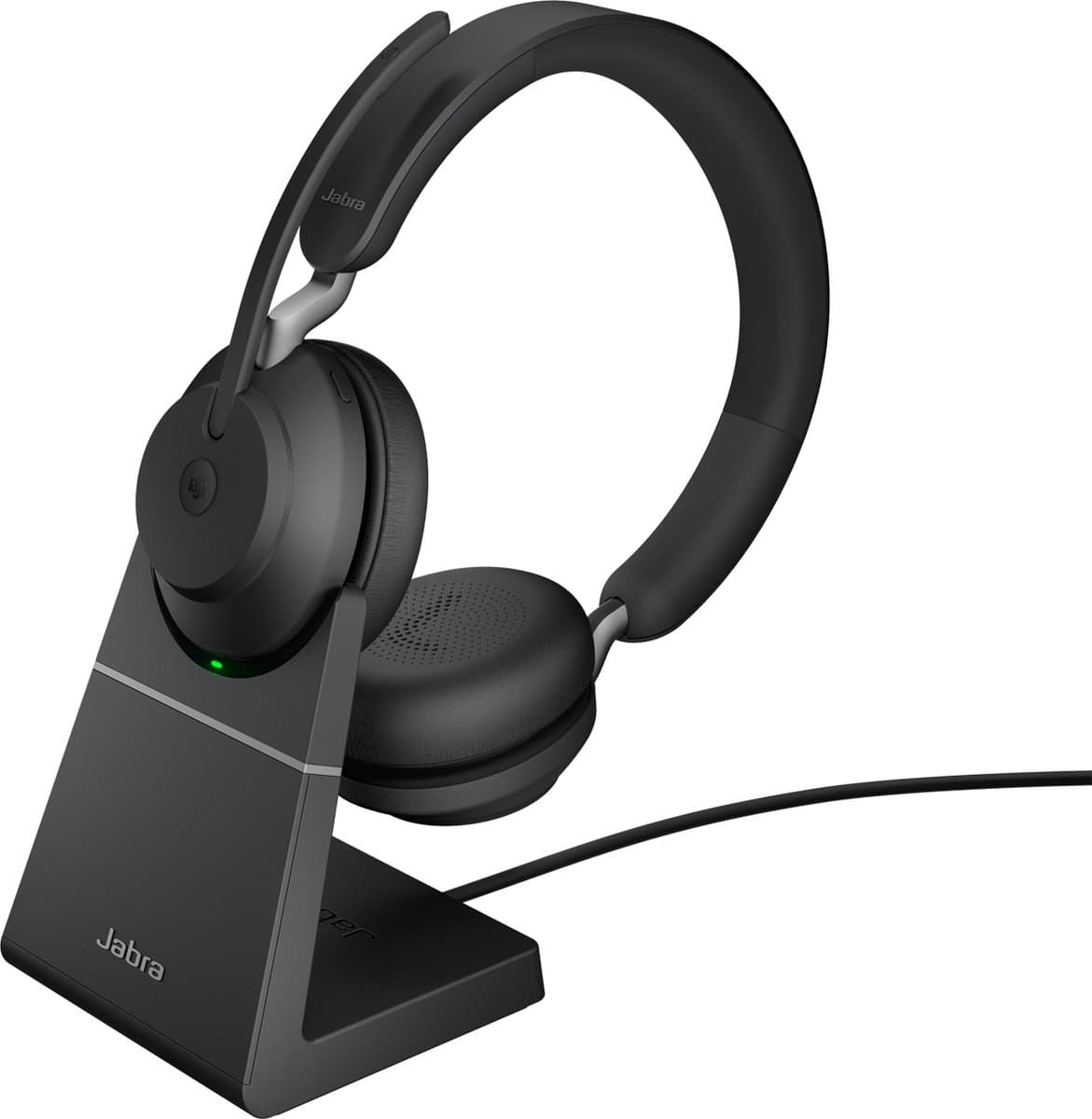 Jabra Evolve2 65 MS Stereo + Stand - Bluetooth Headset - op oor - draadloos - USB - noise isolating - zwart — afbeelding 1