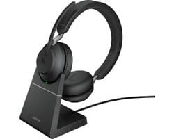 Jabra Evolve2 65 MS Stereo + Stand - Bluetooth Headset - on-ear - wireless - USB-C - noise isolating - black