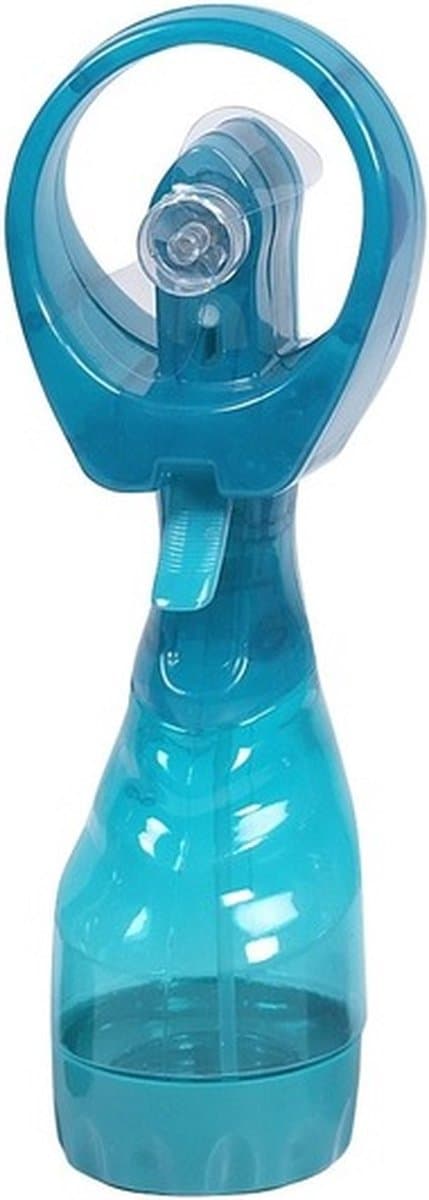 2x Waterspray ventilatoren turquoise/blauw/groen 28 cm - Zomer ventilator met waterverstuiver voor extra verkoeling — afbeelding 1