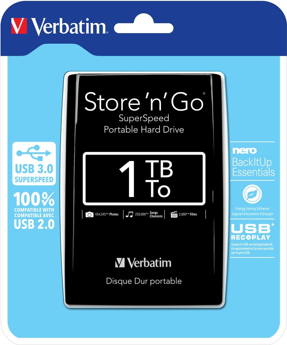Verbatim Store 'n' Go Ultra Slim - Externe harde schijf - 1 TB — afbeelding 1