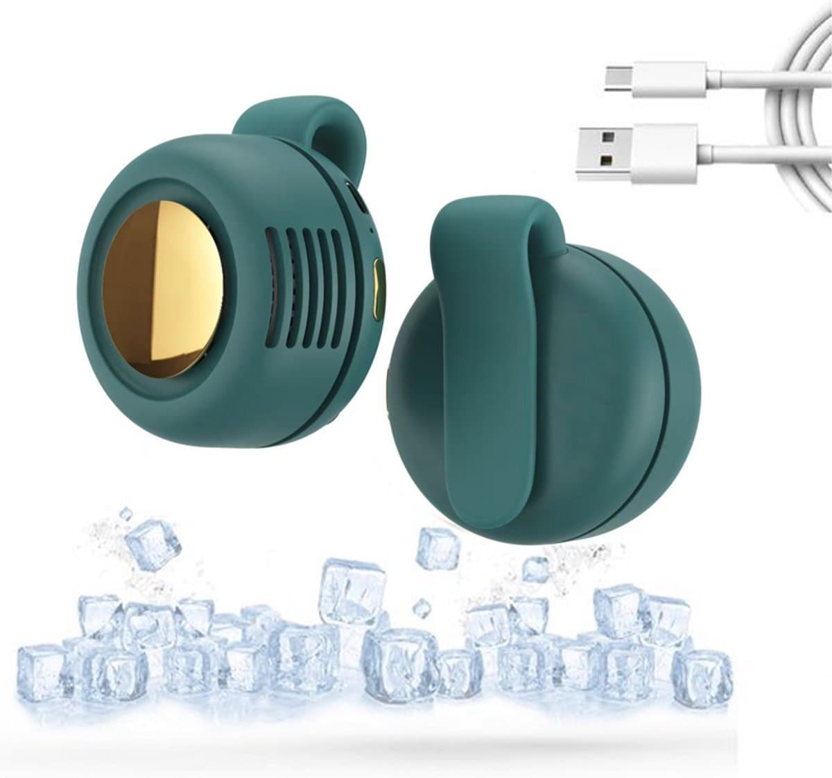 Mini Ventilator - Clip-On Ventilator - Oplaadbare USB Ventilator - Portable Clip Fan - Nekventilator - USB Oplaadbare Stille Bladeless Ventilatoren - Verstelbare - Geschikt Voor Buiten, Op Reis En Op Kantoor - groen — afbeelding 1