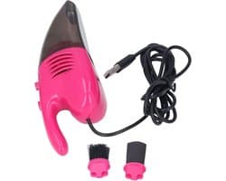Mini Stofzuiger - Handstofzuiger - Bureau Reinigen - USB Opladen - 14.5 cm - Roze