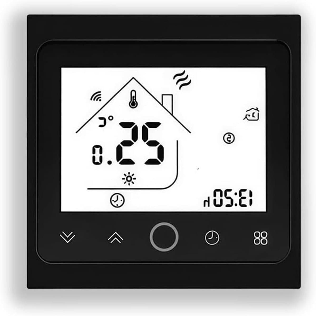 Slimme Thermostaat - Verwarming Bediening - Energie Besparen - App Bediening - 220 Volt - Zwart — afbeelding 1