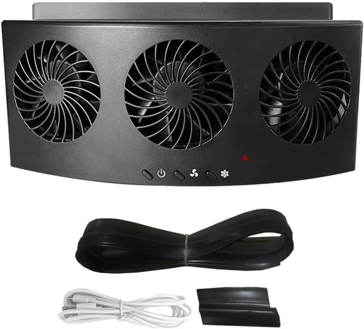 Autozonneventilator, Zomer Koeler, Mini Uitlaatventilator Met 3 Luchtuitlaten, Zwart — afbeelding 1