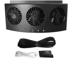 Autozonneventilator, Zomer Koeler, Mini Uitlaatventilator Met 3 Luchtuitlaten, Zwart