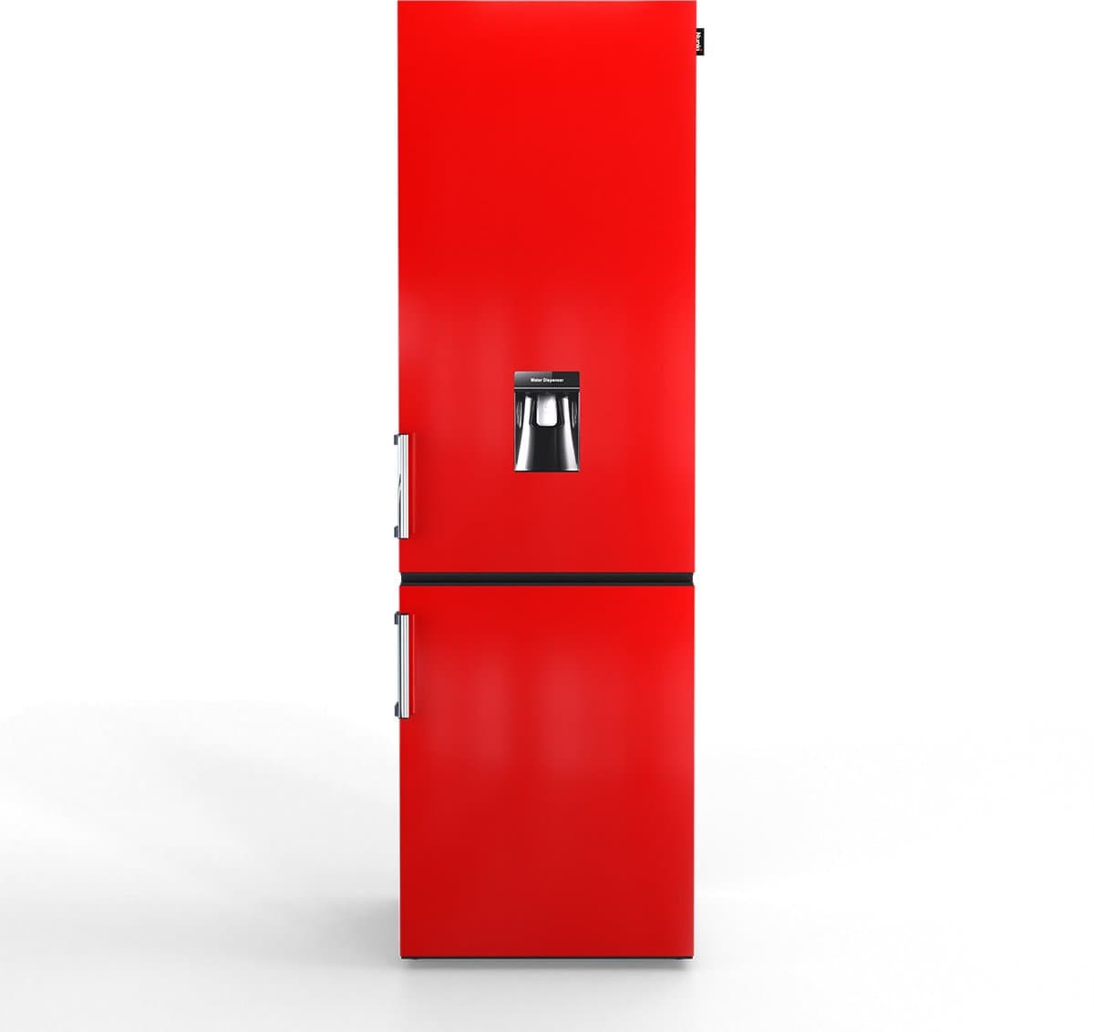 NUNKI LARGEH2O-FRED / Combi Bottom Koelkast, E klasse, 268l, Waterdispenser, Hod Rod Red, Gloss (FRONT only) — afbeelding 1