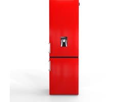 NUNKI LARGEH2O-FRED / Combi Bottom Koelkast, E klasse, 268l, Waterdispenser, Hod Rod Red, Gloss (FRONT only)