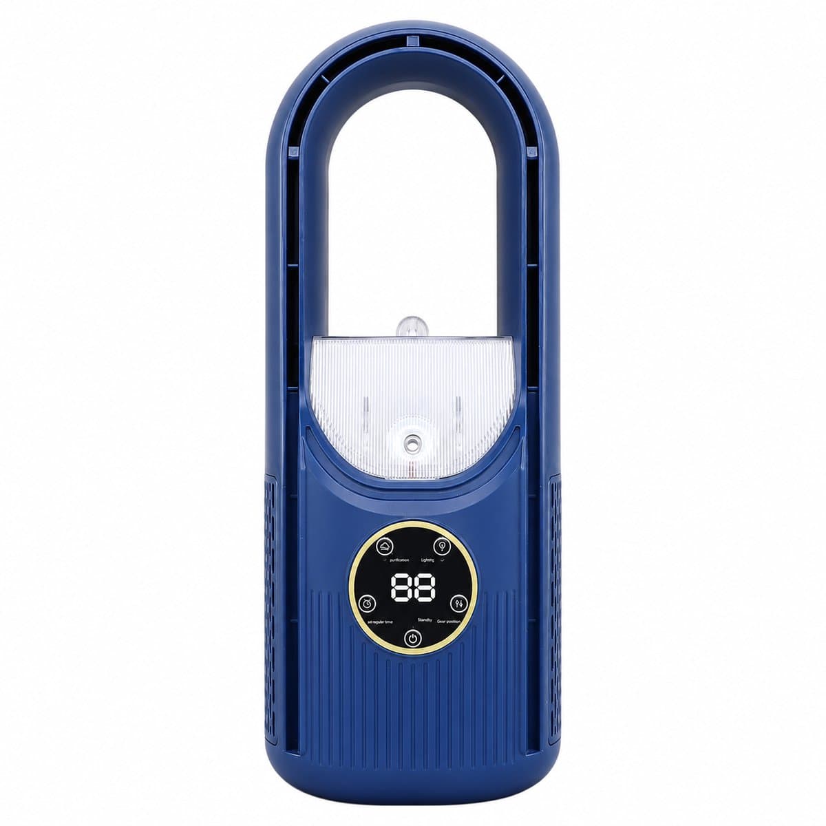 Tafelventilator-Bureau ventilator -Bureau ventilator bladlooz - 6 instelbare snelheden - 2-in-1 luchtbevochtiger - Stille bureauventilator voor thuis - blauw — afbeelding 1