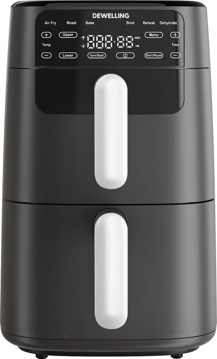 AIMASON Airfryer 10L dubbele stapel - 2700W Heteluchtfriteuse met 2 kamers - XXL Heteluchtfriteuse met verticale dubbele kamer - 6-in-1 Functies - Max 230°C - Bespaart 50 procent ruimte - Receptenboek — afbeelding 1