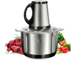 Keukenmachine - Voedselhakker Groentehakker - Snel Ingrediënten Snijden - Krachtige 400W Motor - 3L Kom - Zilver