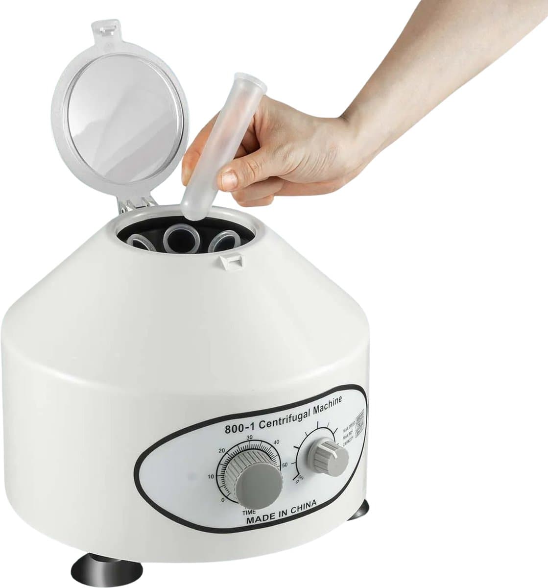 Flolife - Laboratoriumcentrifuge 6x20 ml 1790xg – Elektrische Tafelcentrifuge 0-4000 TPM met Regelbare Snelheid en Timer, 220V 25W voor Bloed, Plasma en Laboratoriumgebruik — afbeelding 1