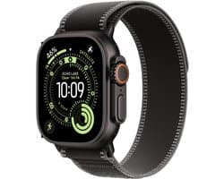 Apple Watch Ultra 3 Cellular 49mm Black Titanium Case with Black/Charcoal Trail Loop - S/M