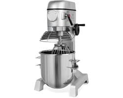 VERTES Professionele deegkneder, deegmachine met planetaire mengarm, inhoud 30 l, roestvrijstalen mengkom, mengblad, deeghaken en garde, 3 snelheden: 142, 234 en 429 rpm