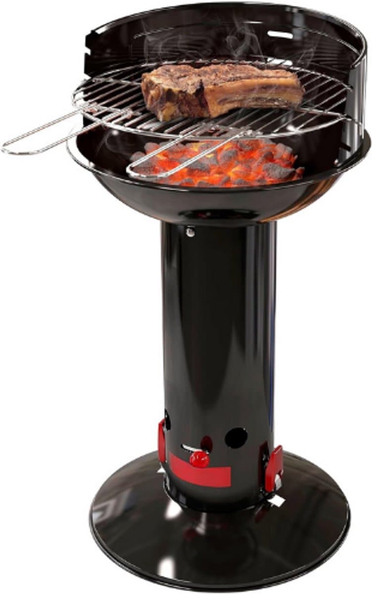houtskoolbarbecue Loewy 40 uit email zwart 40cm H 75cm — afbeelding 1