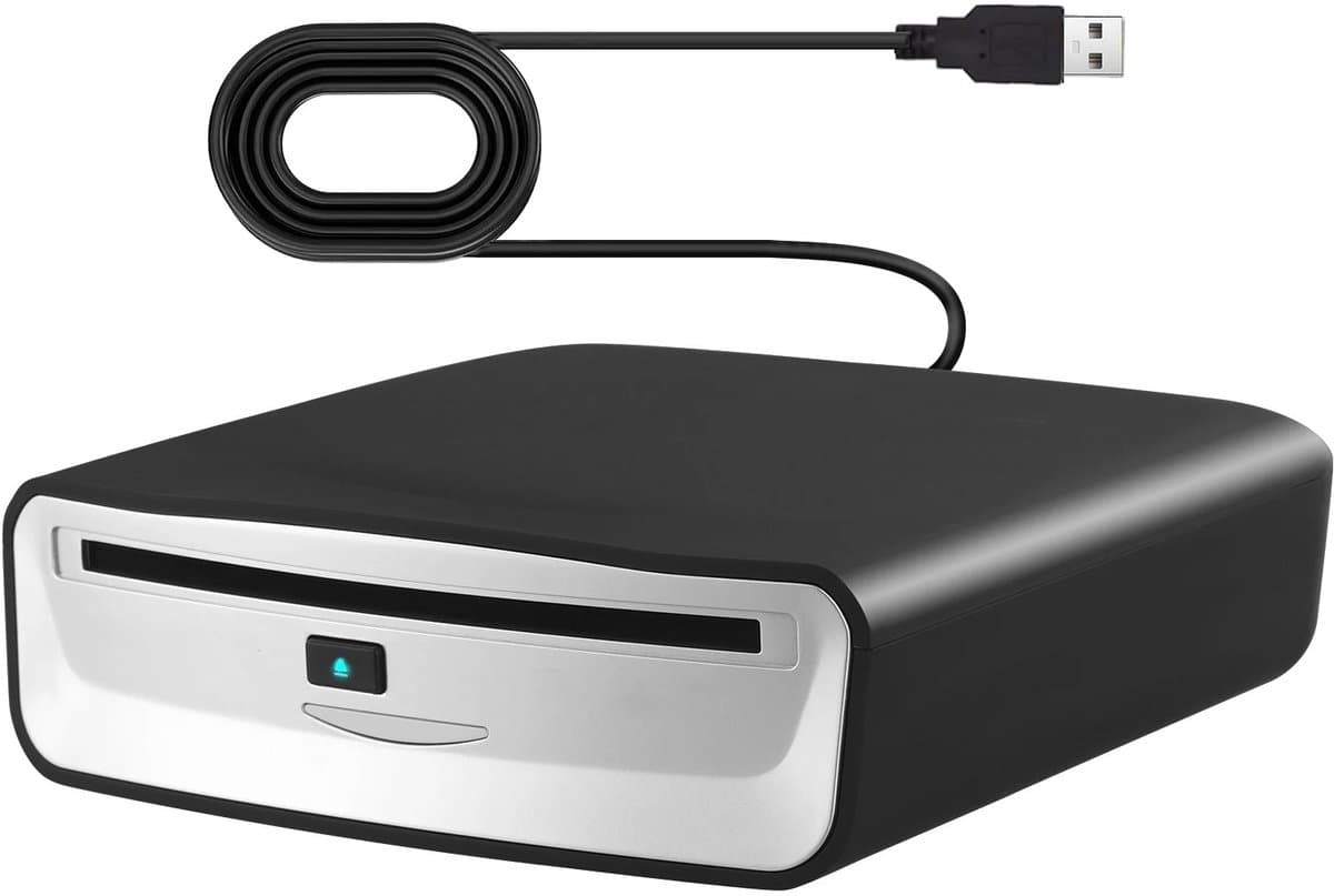 Flolife - Externe Universele CD-Speler voor Auto - Draagbare USB CD-Speler met Extra USB-Verlengkabel - Geschikt voor Auto, Laptop, TV en Mac — afbeelding 1