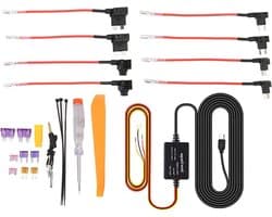 Hardwire Kit voor Dashcam met Mini USB Fuse, 12V-28V naar 5V, Laagspanningsbescherming en 11Ft Oplaadkabel