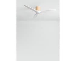 CREATE - Plafondventilator stil 40W (Ø132cm) - Met licht LED - Afstandsbediening - 6 snelheden - Programmeerbaar - WIND CALM CUSTOM RATTAN