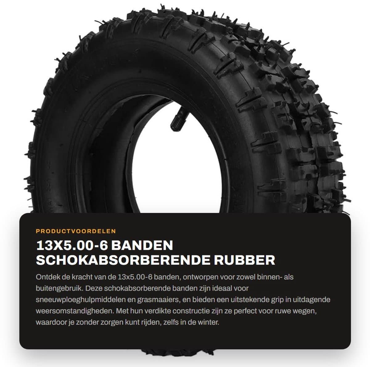 Dailygoods- Grasmaaier Banden Schokabsorberend - Binnen- en Buitenbanden - Verdikte Band - Antislip Textuur - Duurzaam Butylrubber - Uitstekende Afdichtingsprestaties — afbeelding 1