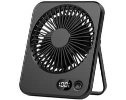 USB Tafelventilator - Stil - Kantelbaar - 5 Snelheden - Ventilator Bureau - Zwart