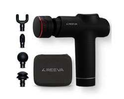 Reeva Massage Gun - Ember Pro - Thermo Massage - Warm & Koud - Incl. Draagtas en 5 Opzetstukken - Massage Apparaat - Massagegun - Massage Pistool - Zwart
