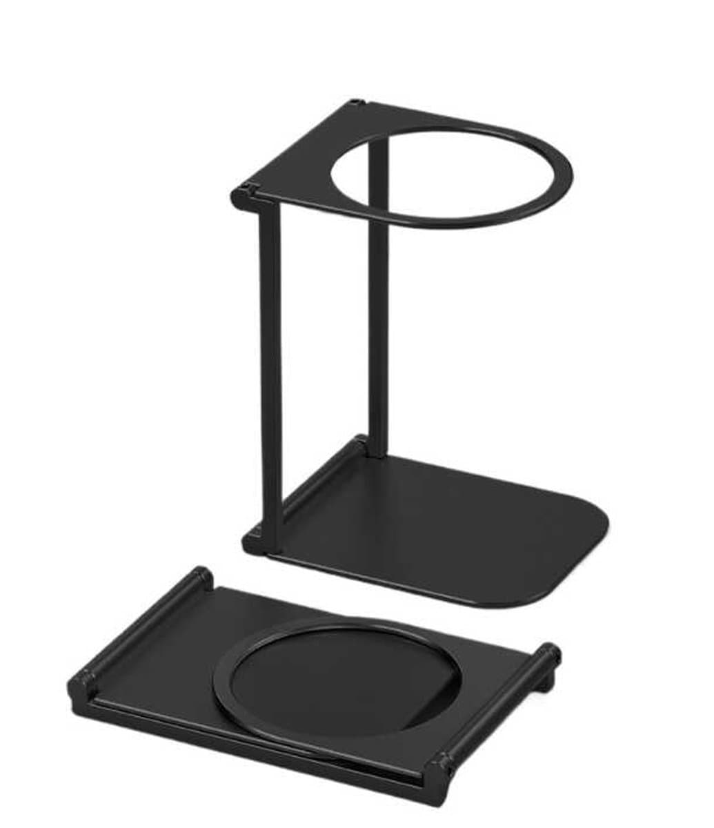 Draagbare koffiemachinehouder, aluminiumlegering, opvouwbaar, lichtgewicht accessoire met metalen frame voor buitenkoffiemachine - zwart. — afbeelding 1