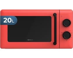 Magnetron met grill - Compacte oven - Snel opwarmen - 6 vermogensstanden - 20 liter capaciteit - Rood