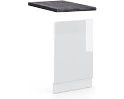 Hoogglans Wit Frontpaneel voor Inbouwvaatwasser 45 cm