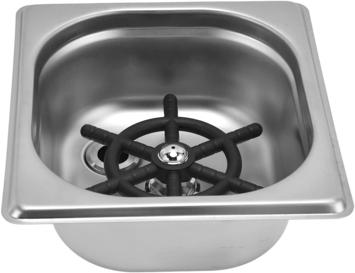 Bekerwasser - Glazenspoeler - Snel Bekers Reinigen - Automatische Waterspuit - 176 mm Breed - Zilver — afbeelding 1