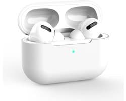 Hoesje geschikt voor Apple AirPods Pro - Siliconen case - AirPods cover - Protective case - Beschermhoes - Hoes oortjes - Softcase - Oplaadcase bescherming - Krasbestendig - Wit - 1 stuk - Jony