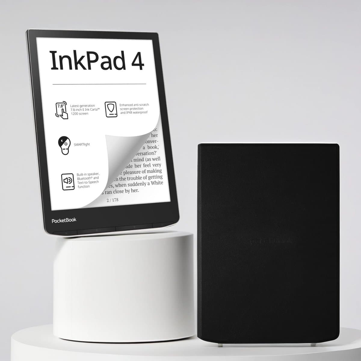 PocketBook InkPad 4 e-reader – 7.8 inch – 32 GB – waterdicht + Zwarte Flip Cover – voordeelbundel — afbeelding 1