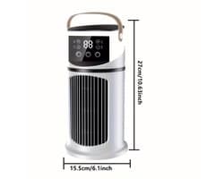 Mini aircooler - 6 snelheden, USB, watertank, timer, luchtkoeler voor bureau slaapkamer en thuiswerkplek - Wit
