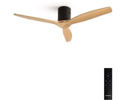 CREATE - Plafondventilator 40W silent 100% hout - S - Geen licht - Afstandsbediening - WIND CALM NATURAL WOOD